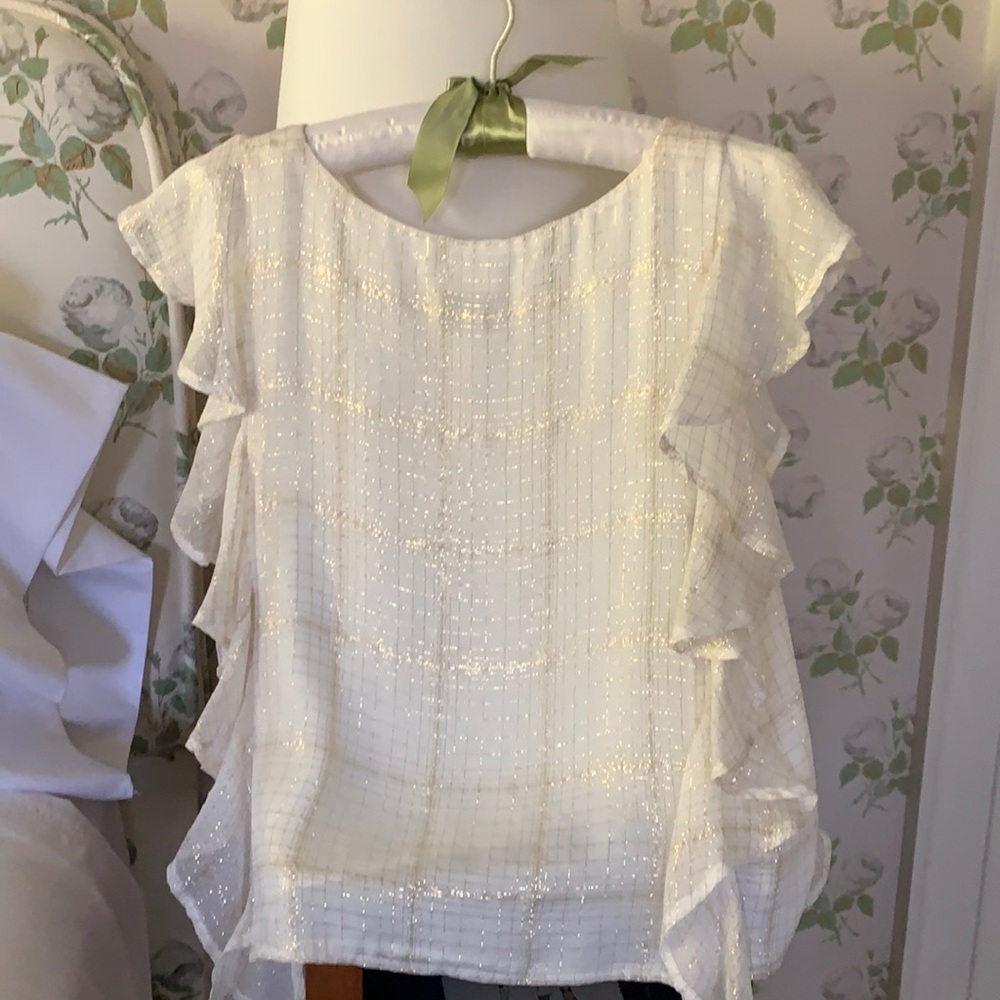 Koch metallic thread silk top